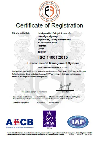 ISO-14001 certificate of registration